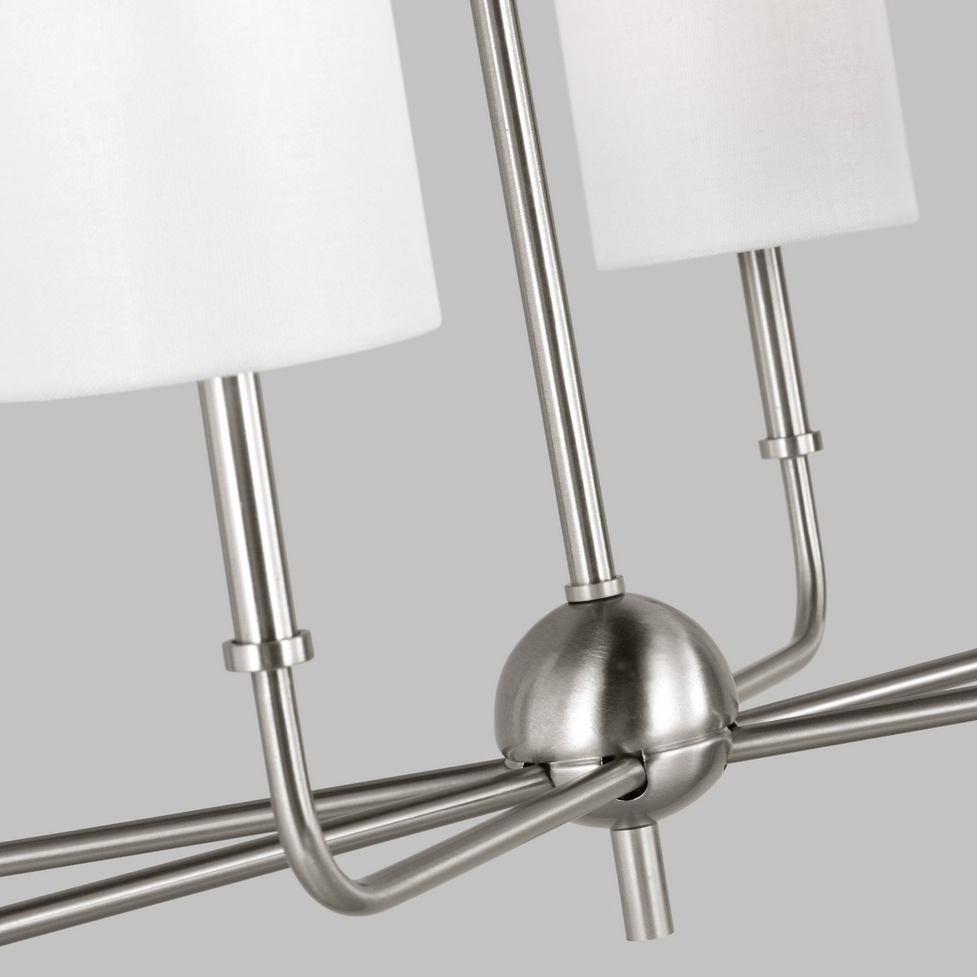 Foxdale 44" 6-Light Linear Chandeier, Brushed Nickel Finish - Bees Lighting
