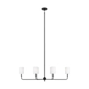 Foxdale 44" 6-Light LED Linear Chandeier, Midnight Black Finish - Bees Lighting