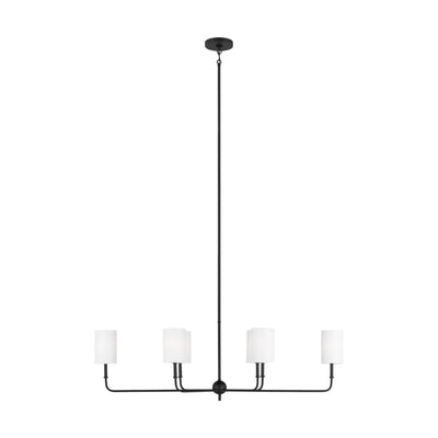 Visual Comfort Studio Foxdale 44" 6-Light LED Linear Chandeier, Midnight Black Finish