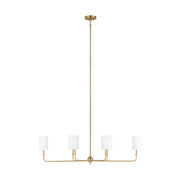 Foxdale 44" 6-Light LED Linear Chandeier, Satin Brass Finish - Bees Lighting