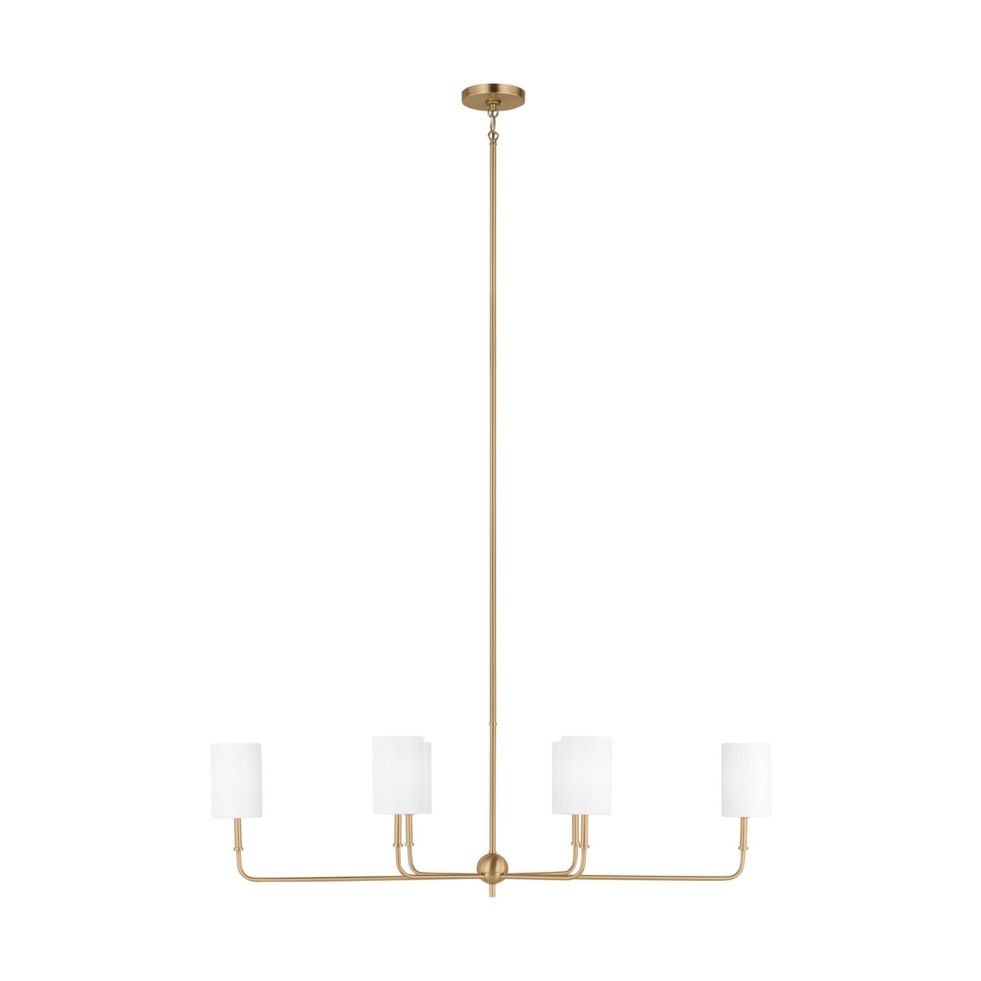 Foxdale 44" 6-Light LED Linear Chandeier, Satin Brass Finish - Bees Lighting