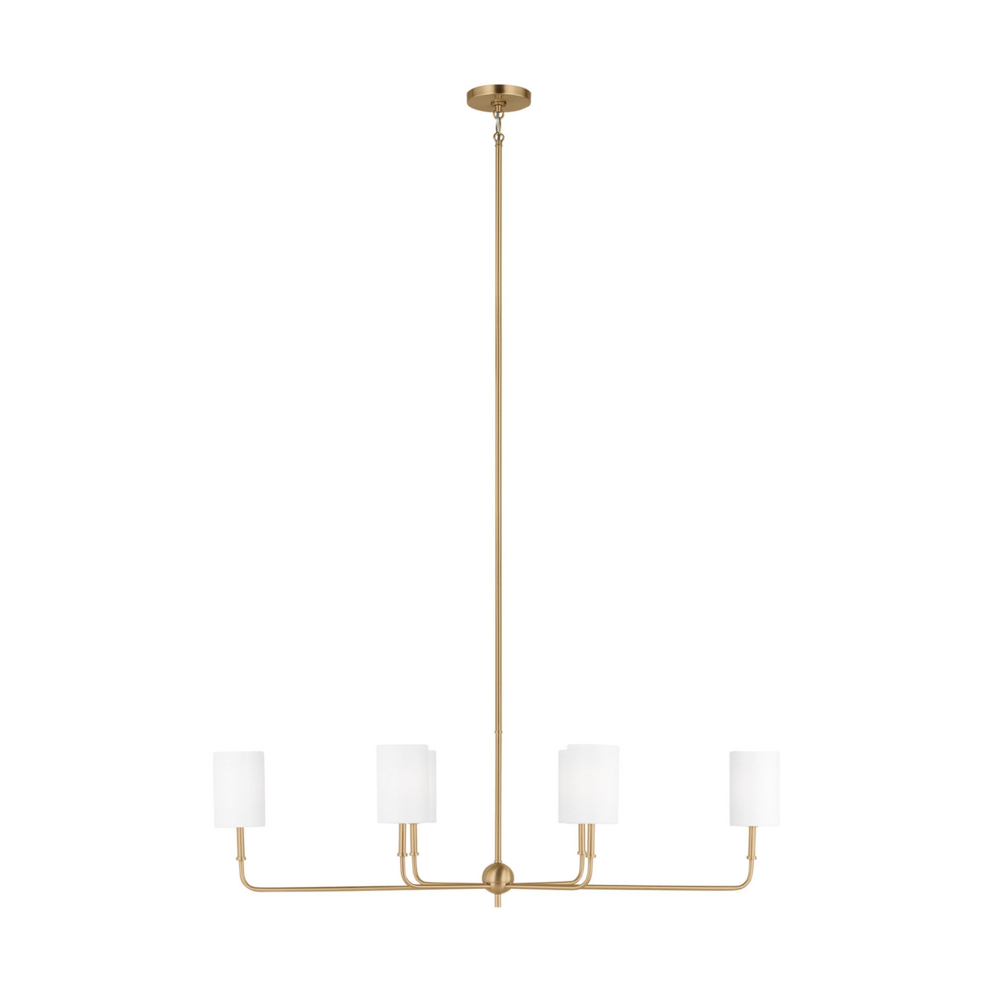 Foxdale 44" 6-Light LED Linear Chandeier, Satin Brass Finish - Bees Lighting