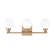 Clybourn 22" 3-Light Bathroom Vanity, Satin Brass Finish - Bees Lighting
