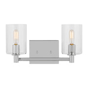 Fullton 14" 2-Light Bathroom Vanity, Chrome Finish - Bees Lighting