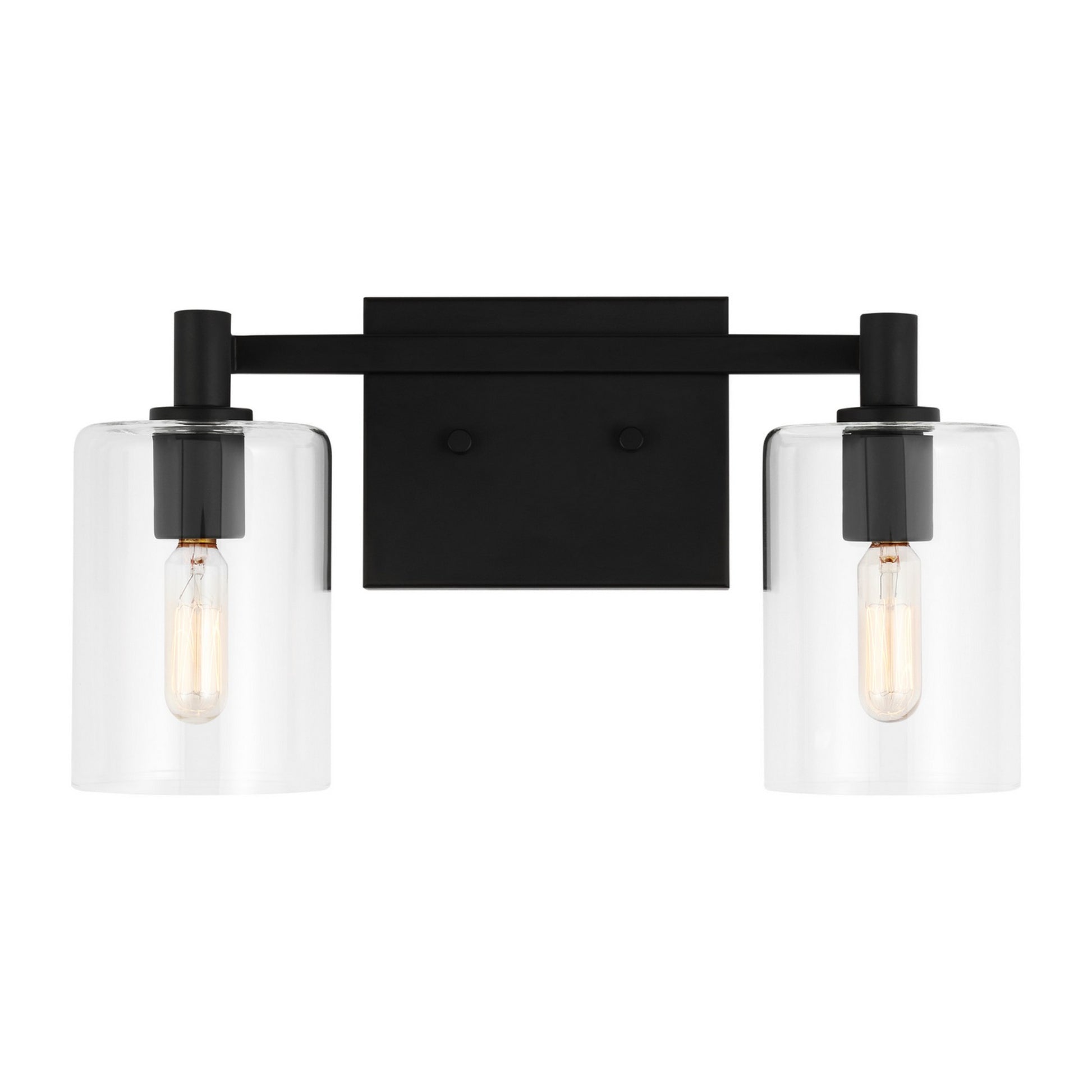 Fullton 14" 2-Light Bathroom Vanity, Midnight Black Finish - Bees Lighting