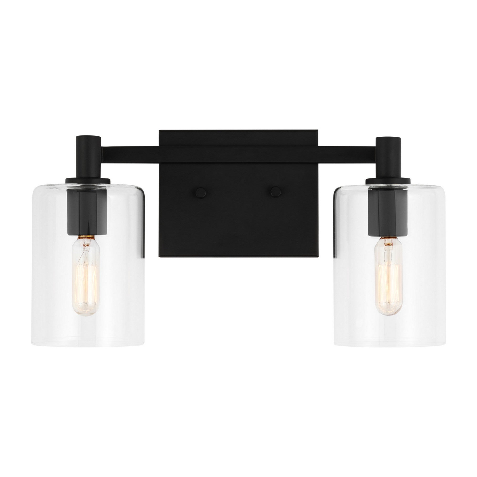 Fullton 14" 2-Light Bathroom Vanity, Midnight Black Finish - Bees Lighting