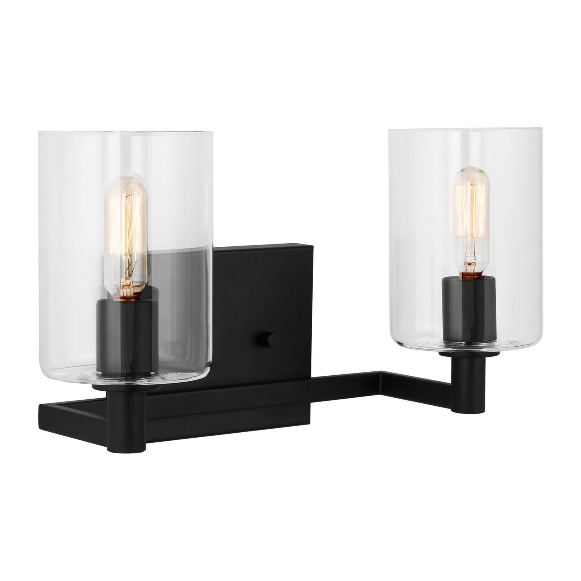 Fullton 14" 2-Light Bathroom Vanity, Midnight Black Finish - Bees Lighting