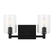 Fullton 14" 2-Light Bathroom Vanity, Midnight Black Finish - Bees Lighting