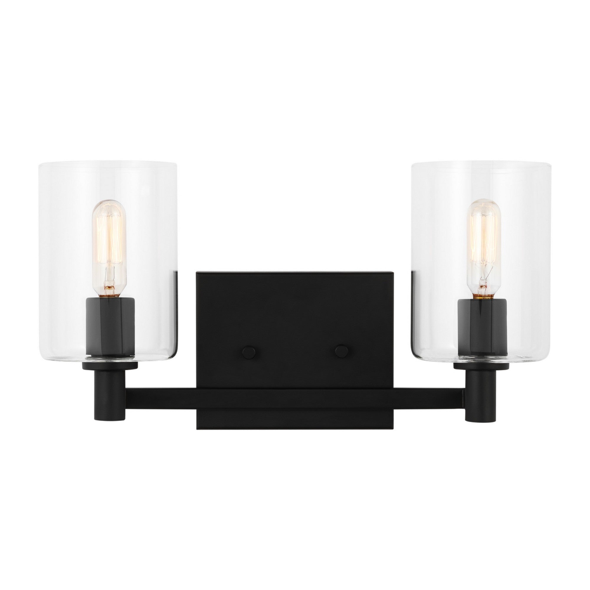 Fullton 14" 2-Light Bathroom Vanity, Midnight Black Finish - Bees Lighting