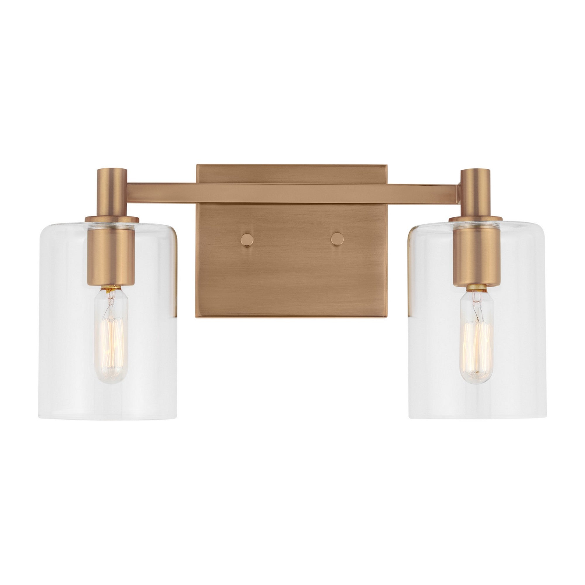 Fullton 14" 2-Light Bathroom Vanity, Satin Brass Finish
