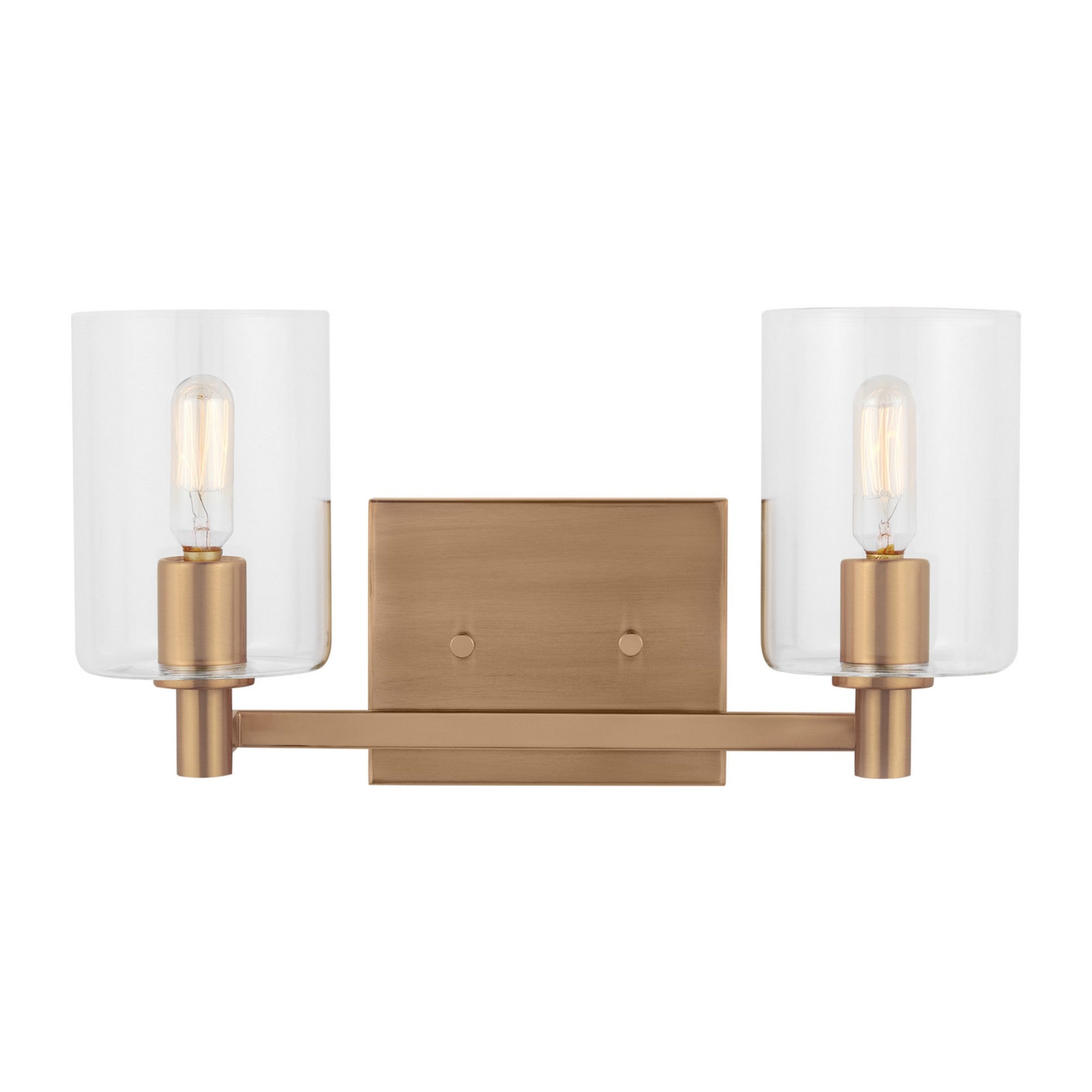Fullton 14" 2-Light Bathroom Vanity, Satin Brass Finish