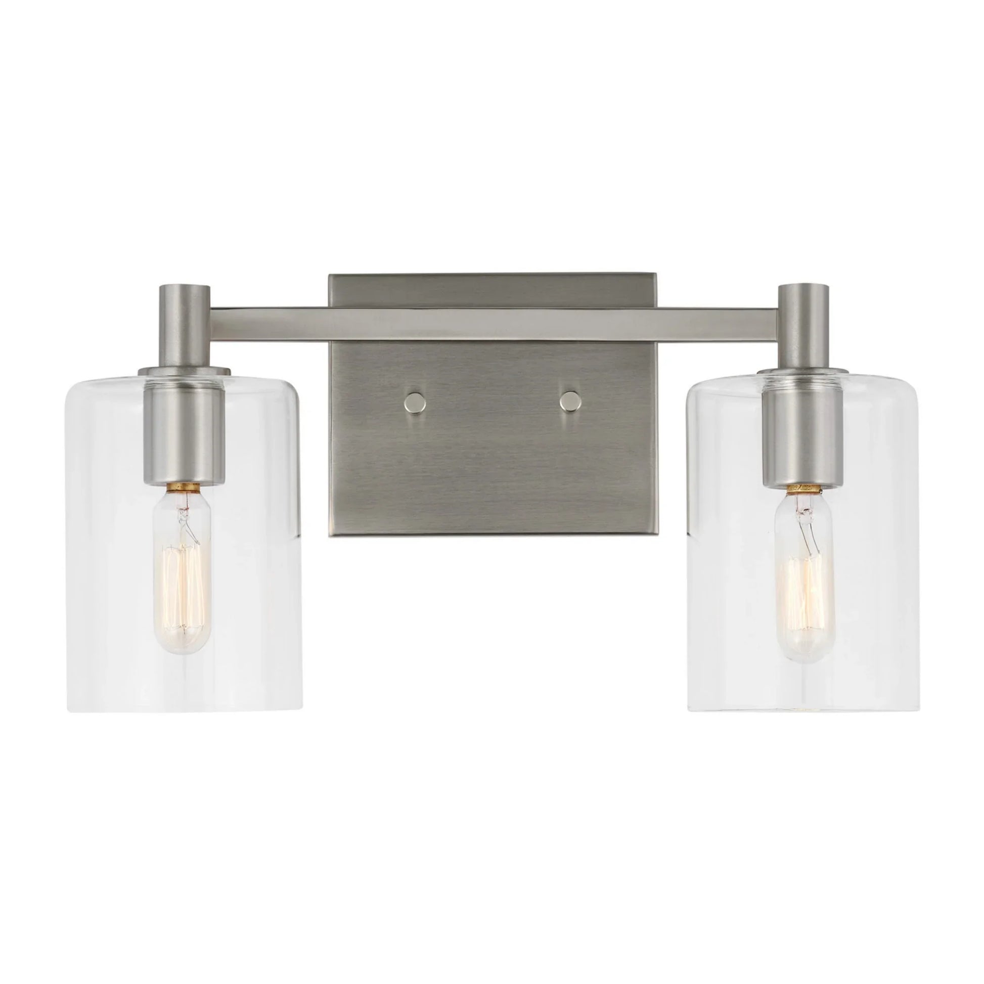 Fullton 14" 2-Light Bathroom Vanity, Brushed Nickel Finish - Bees Lighting