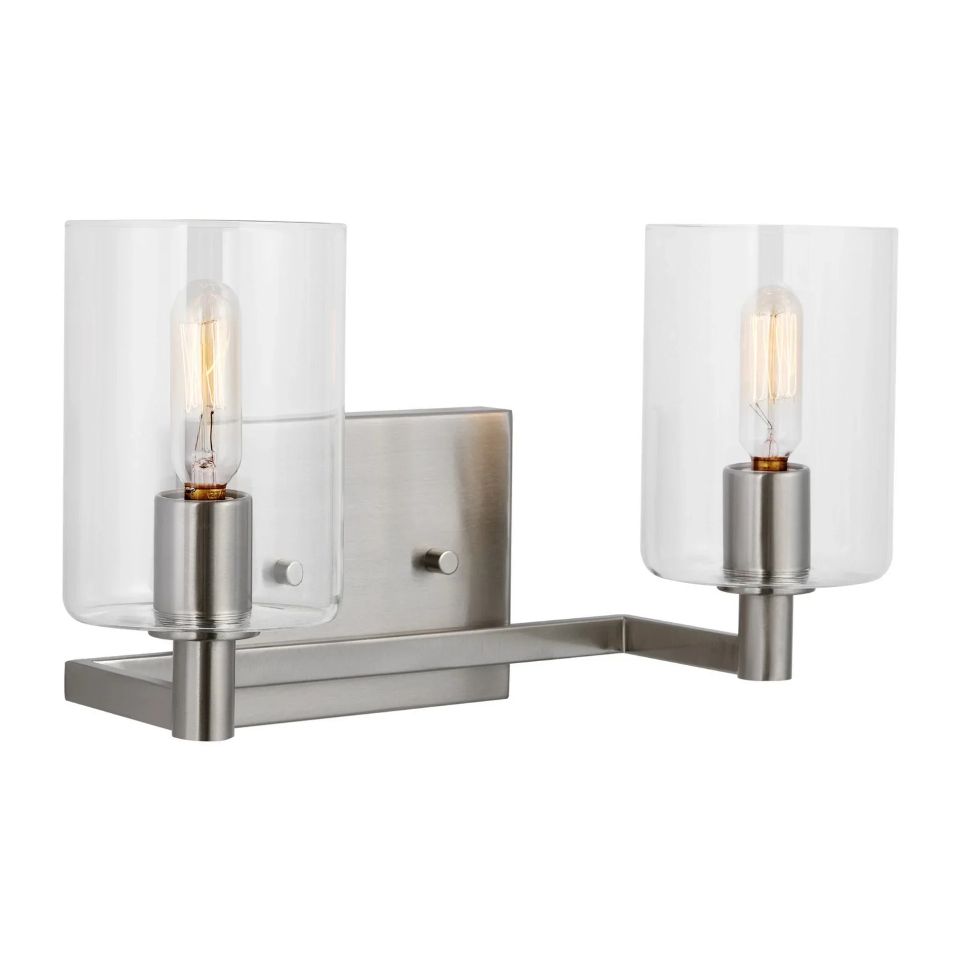 Fullton 14" 2-Light Bathroom Vanity, Brushed Nickel Finish - Bees Lighting