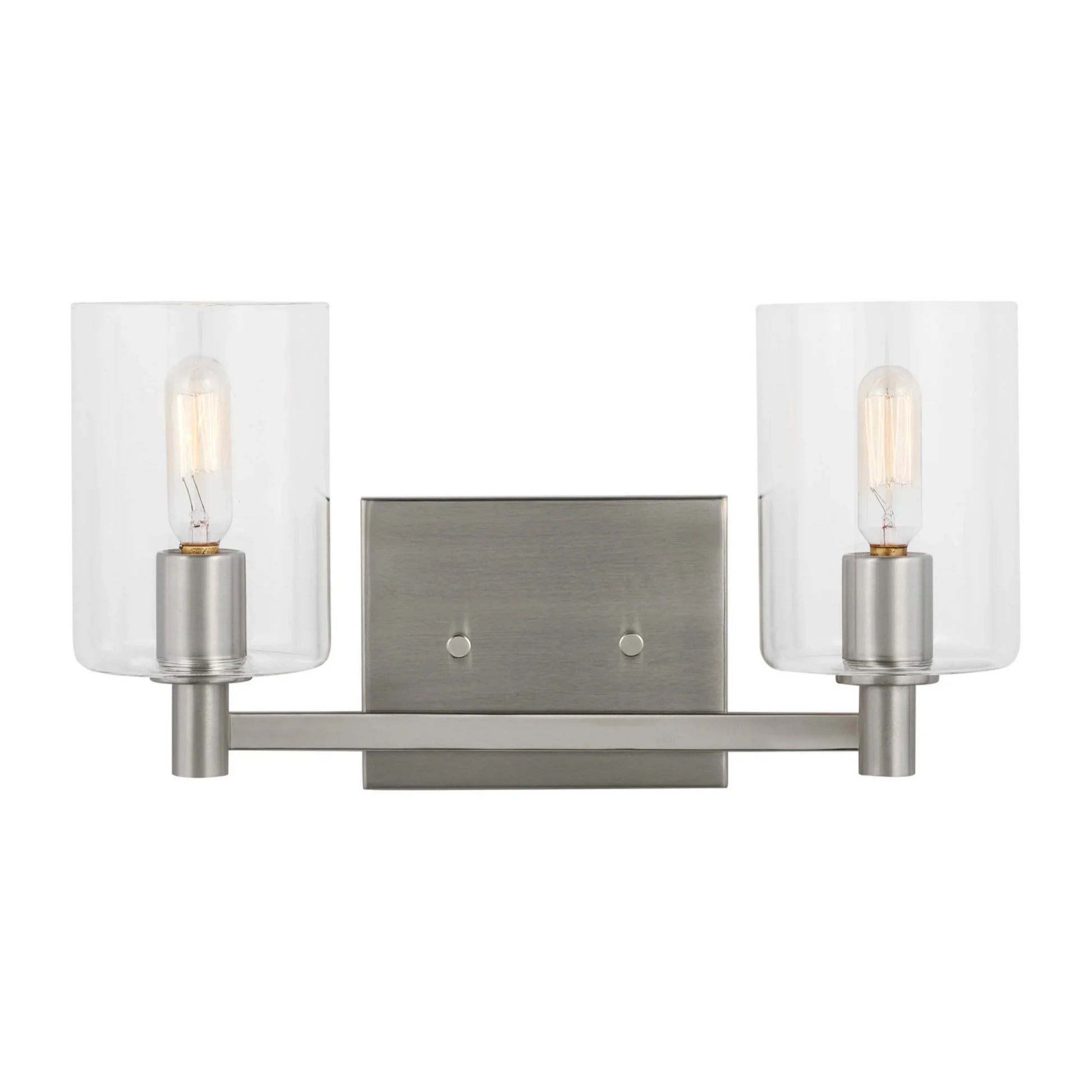 Fullton 14" 2-Light Bathroom Vanity, Brushed Nickel Finish - Bees Lighting