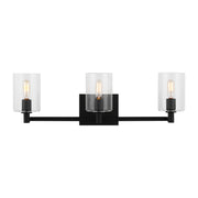 Fullton 25" 3-Light Bathroom Vanity, Midnight Black Finish - Bees Lighting