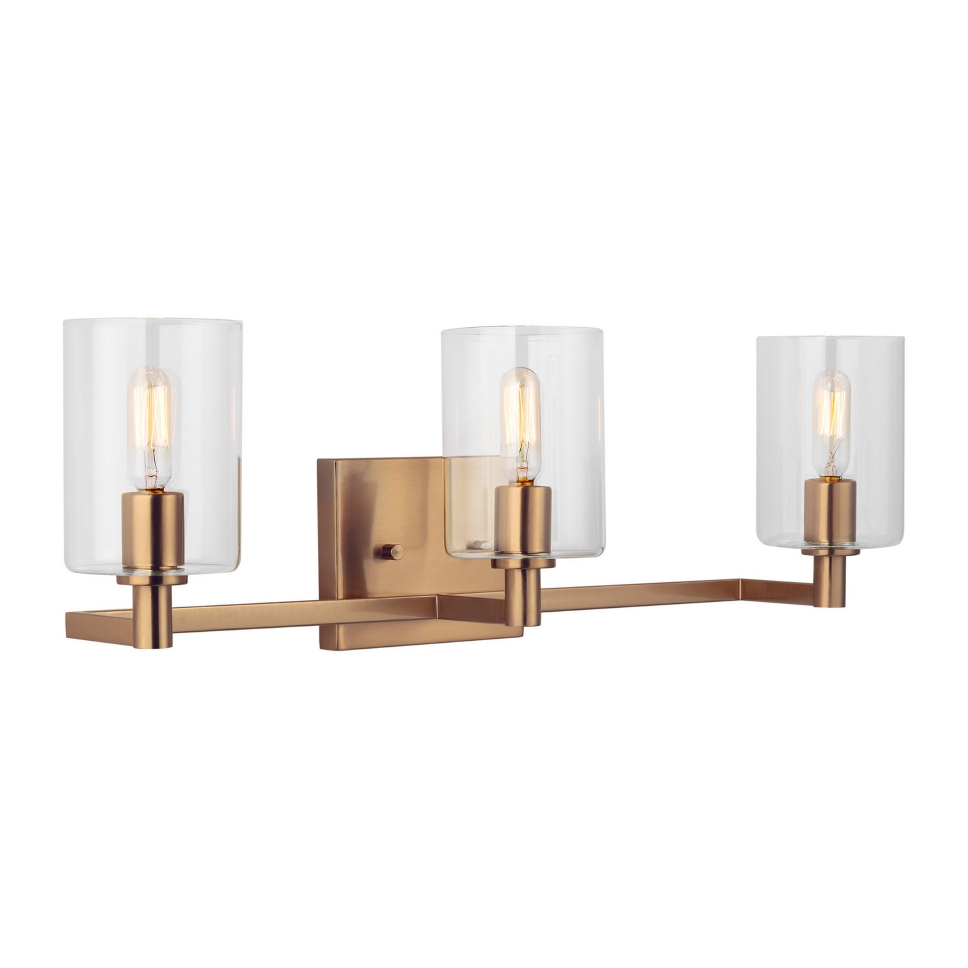 Fullton 25" 3-Light Bathroom Vanity, Satin Brass Finish - Bees Lighting
