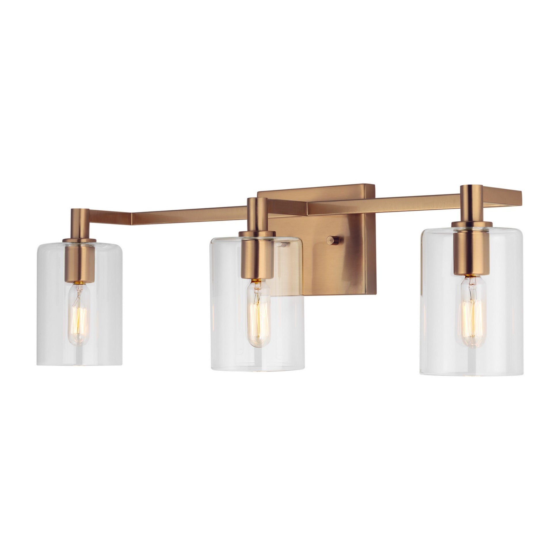 Fullton 25" 3-Light Bathroom Vanity, Satin Brass Finish - Bees Lighting