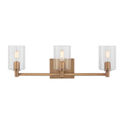Fullton 25" 3-Light Bathroom Vanity, Satin Brass Finish - Bees Lighting