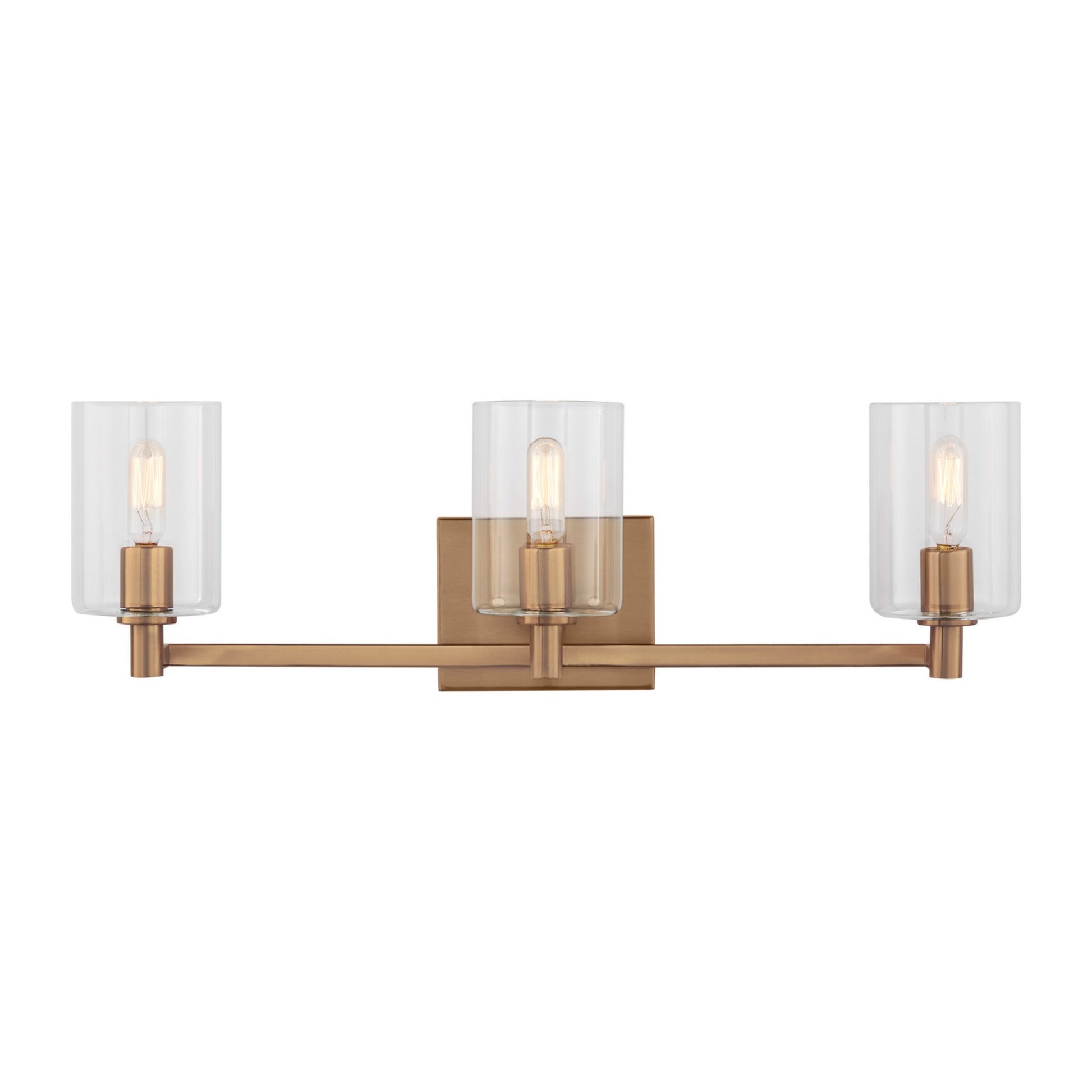 Fullton 25" 3-Light Bathroom Vanity, Satin Brass Finish - Bees Lighting