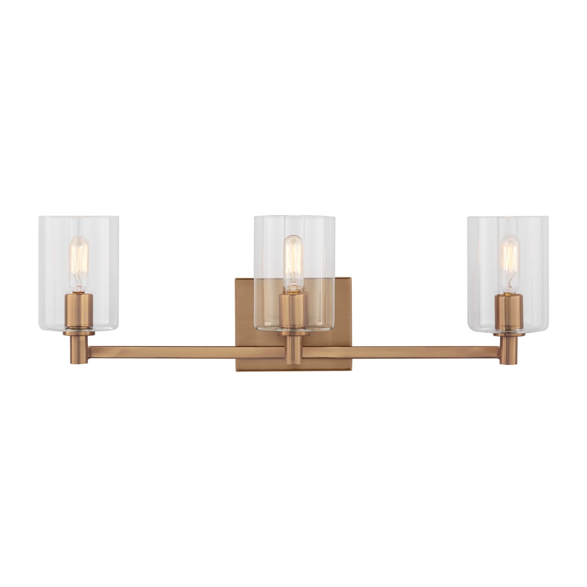 Fullton 25" 3-Light Bathroom Vanity, Satin Brass Finish - Bees Lighting