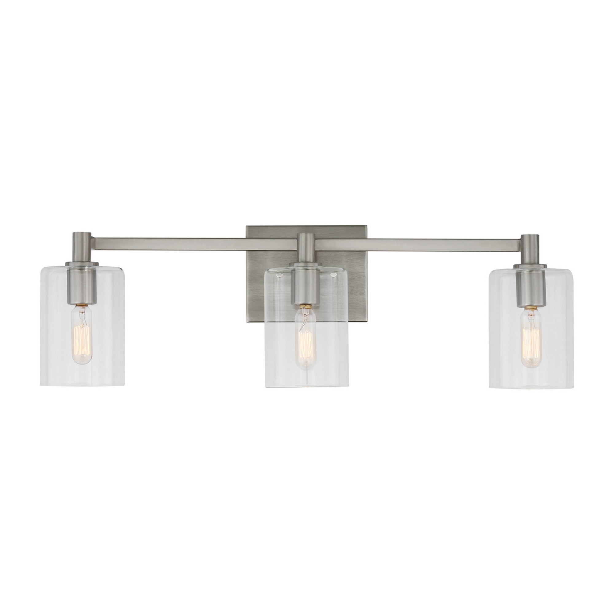 Fullton 25" 3-Light Bathroom Vanity, Brushed Nickel Finish - Bees Lighting