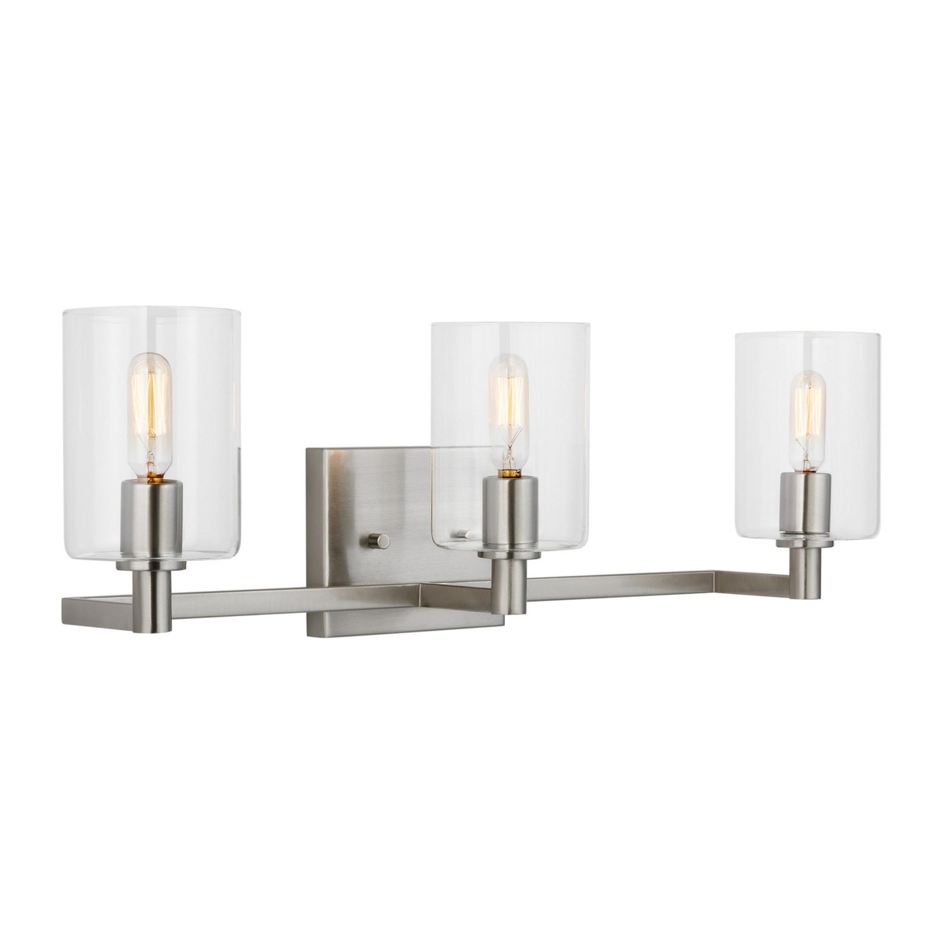Fullton 25" 3-Light Bathroom Vanity, Brushed Nickel Finish - Bees Lighting