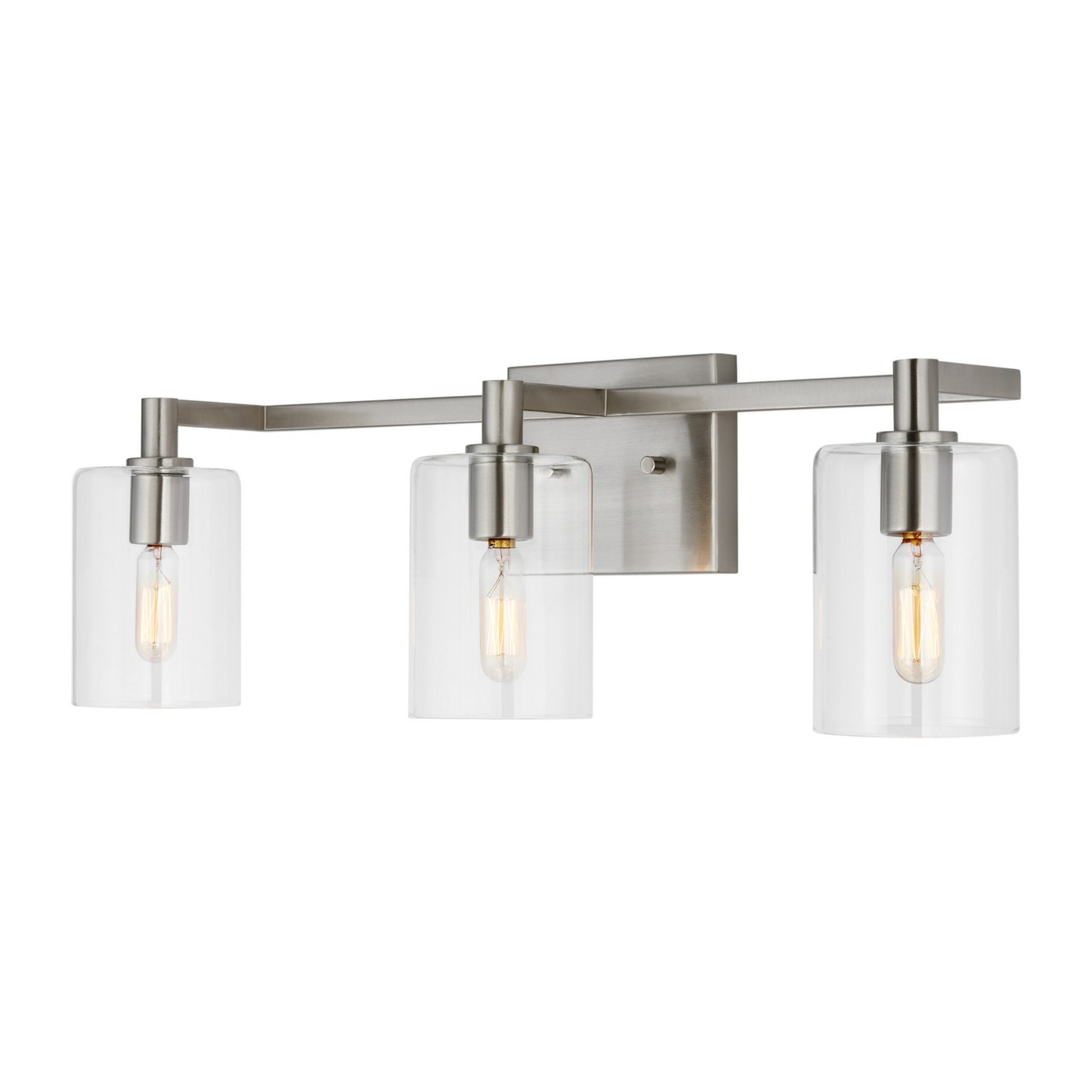 Fullton 25" 3-Light Bathroom Vanity, Brushed Nickel Finish - Bees Lighting