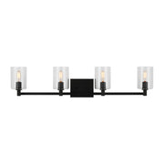 Fullton 35" 4-Light Bathroom Vanity, Midnight Black Finish - Bees Lighting