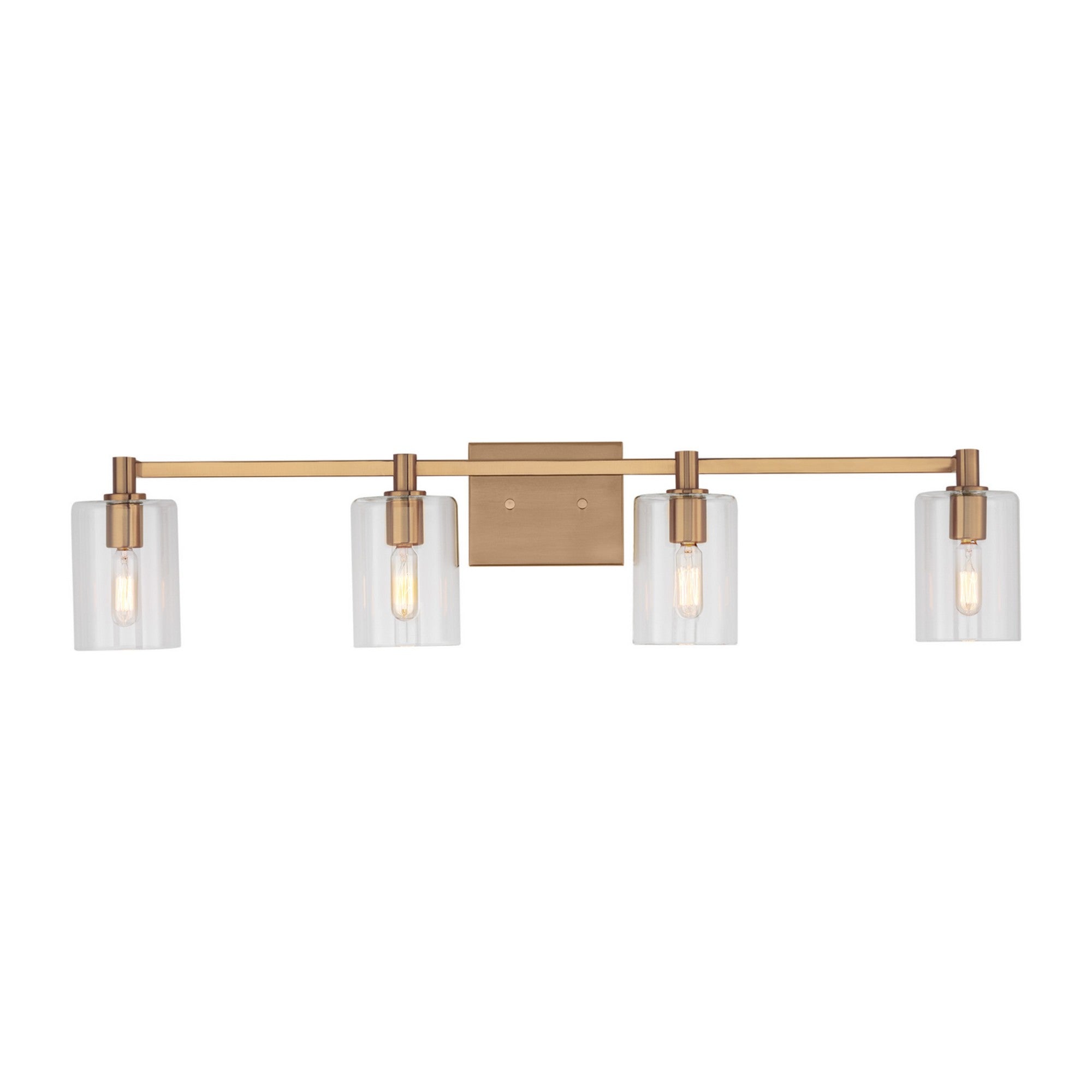 Fullton 35" 4-Light Bathroom Vanity, Satin Brass Finish - Bees Lighting