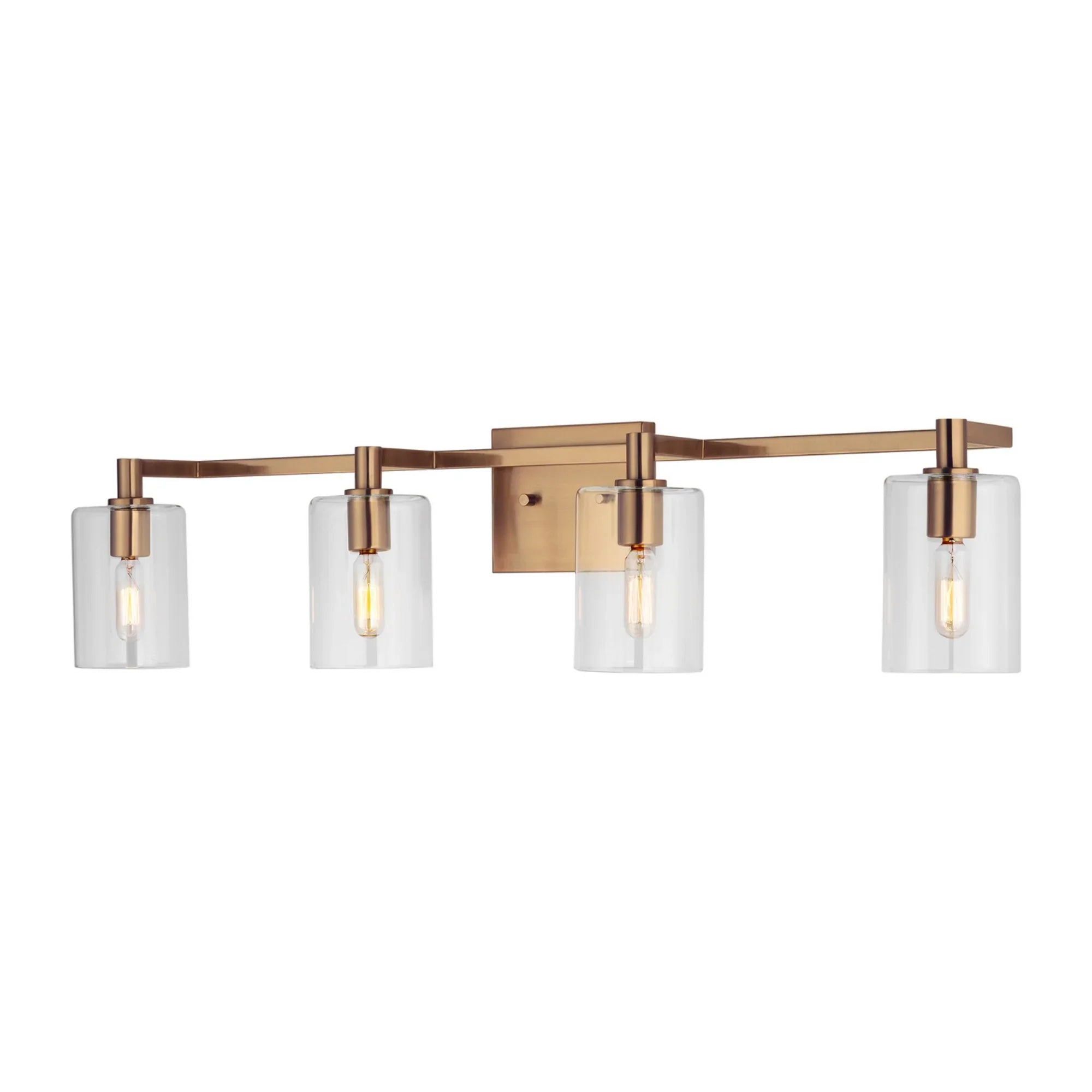Fullton 35" 4-Light Bathroom Vanity, Satin Brass Finish - Bees Lighting