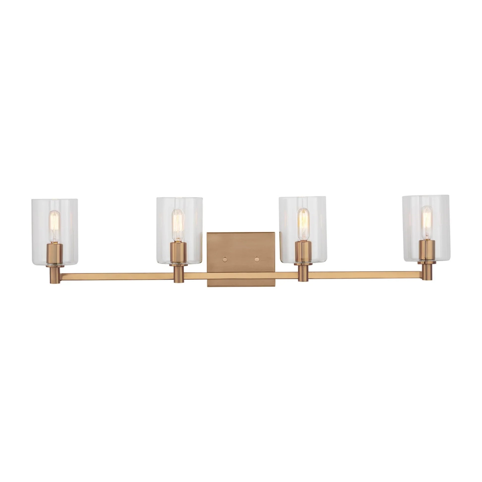 Fullton 35" 4-Light Bathroom Vanity, Satin Brass Finish - Bees Lighting