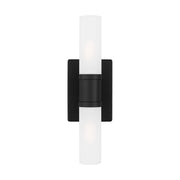 Keaton 16" Small 2-Light Bathroom Vanity, Midnight Black Finish - Bees Lighting