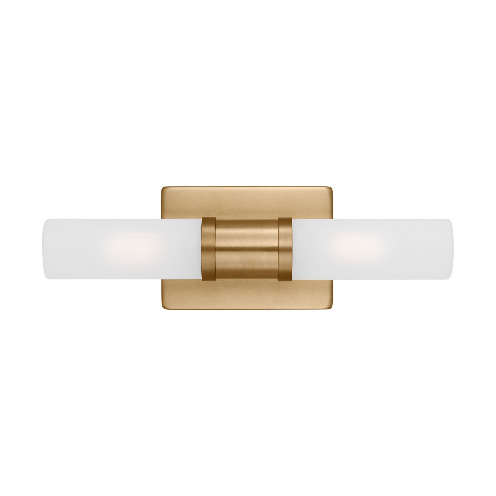 Keaton 16" Small 2-Light Bathroom Vanity, Satin Brass Finish - Bees Lighting