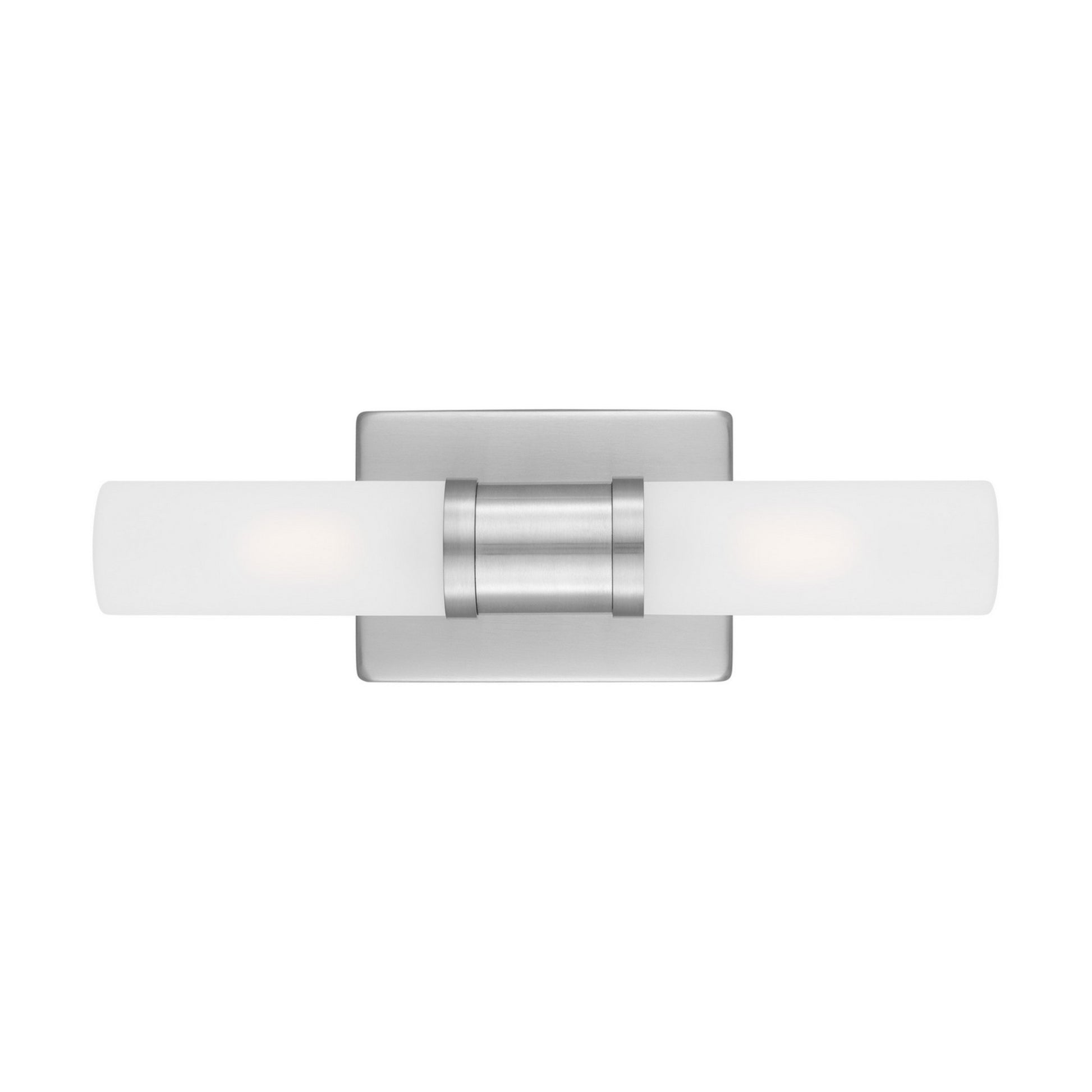 Keaton 16" Small 2-Light Bathroom Vanity, Brushed Nickel Finish - Bees Lighting