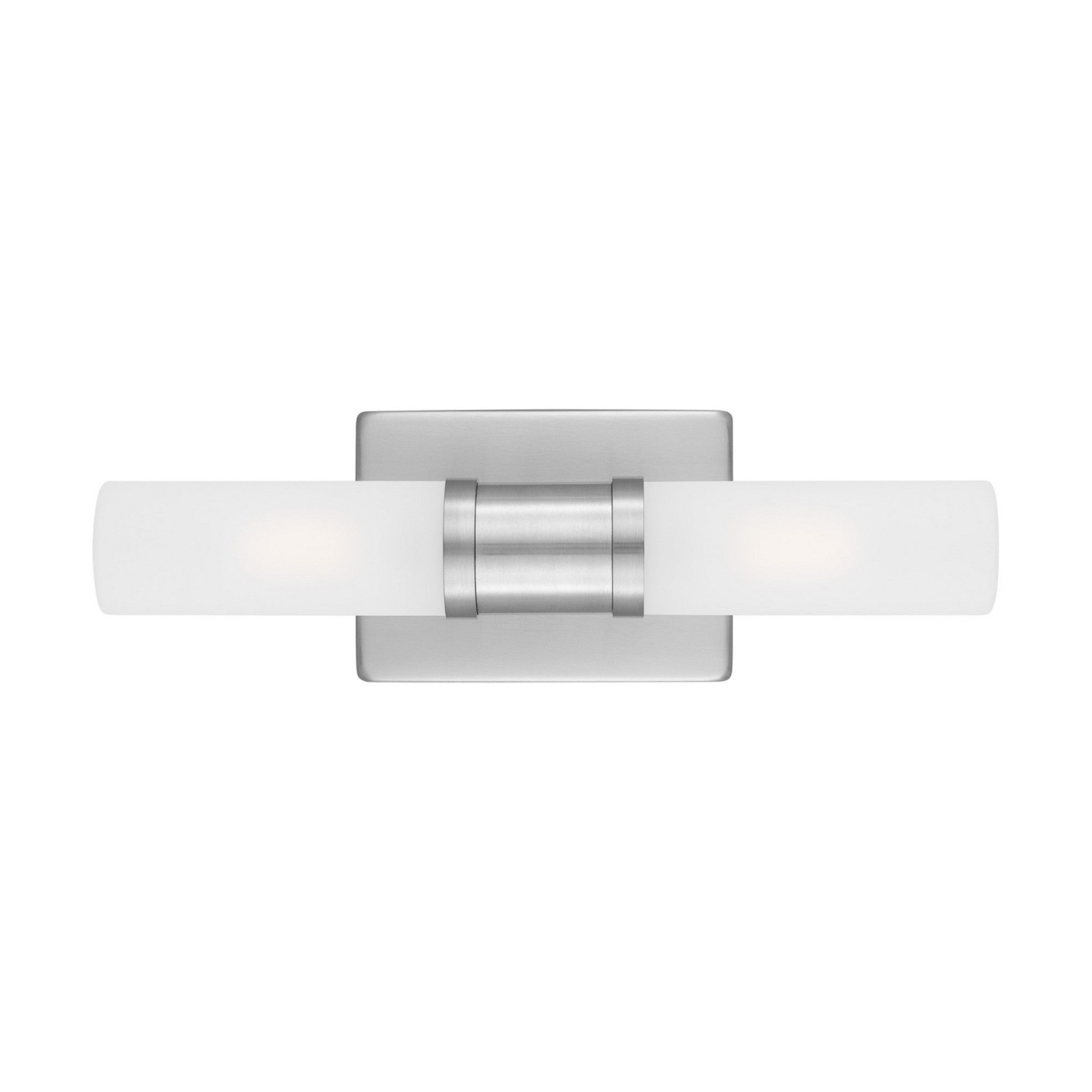 Keaton 16" Small 2-Light Bathroom Vanity, Brushed Nickel Finish - Bees Lighting