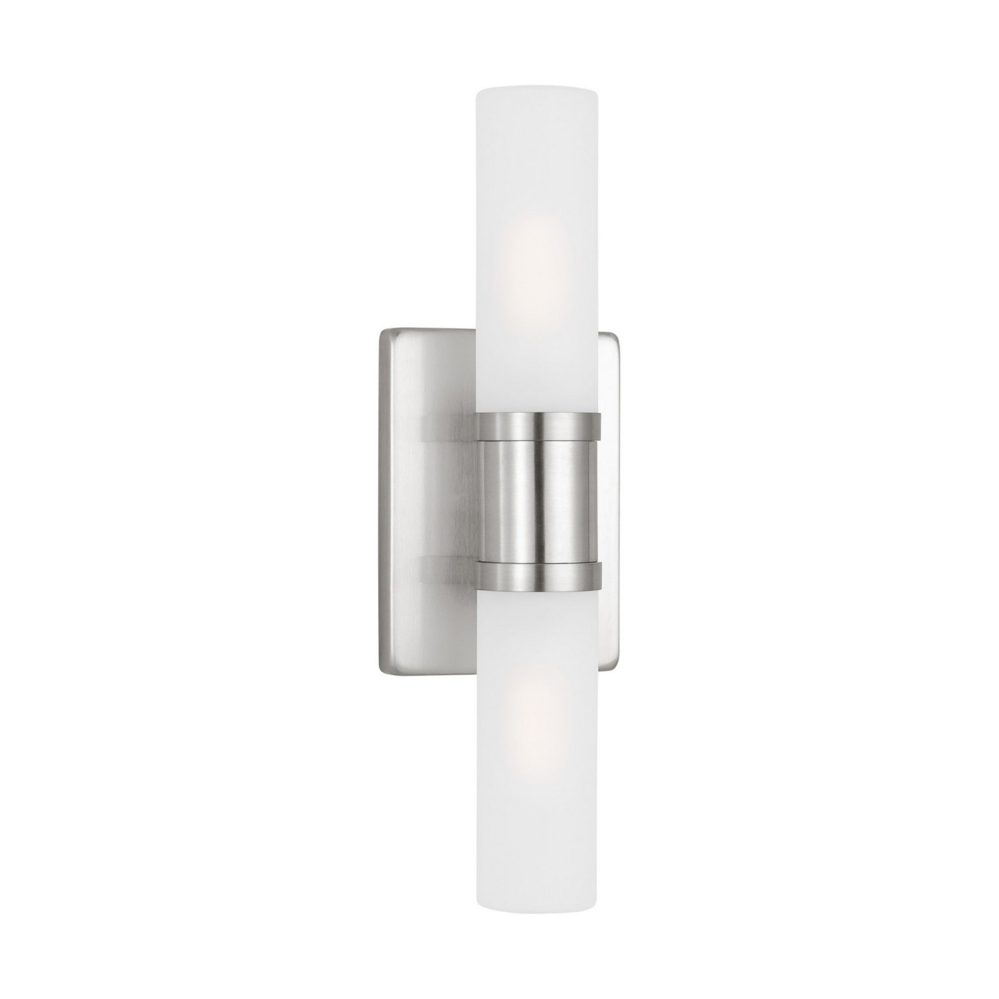 Keaton 16" Small 2-Light Bathroom Vanity, Brushed Nickel Finish - Bees Lighting