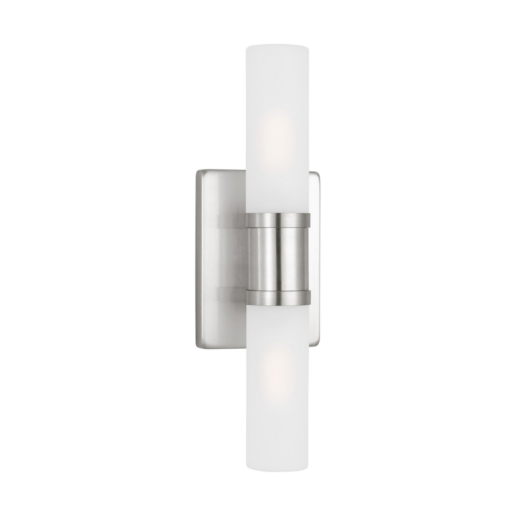 Keaton 16" Small 2-Light Bathroom Vanity, Brushed Nickel Finish - Bees Lighting