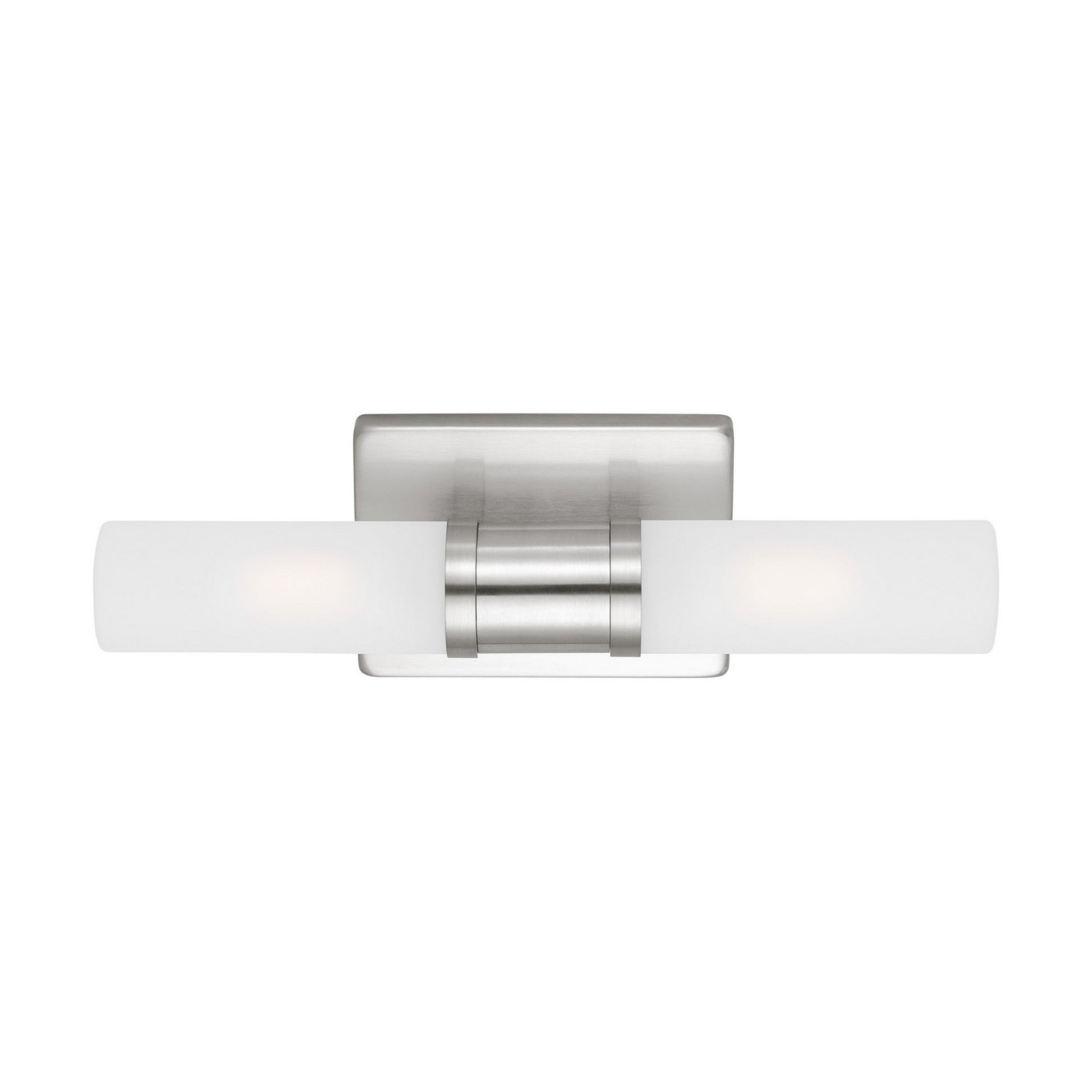 Keaton 16" Small 2-Light Bathroom Vanity, Brushed Nickel Finish - Bees Lighting