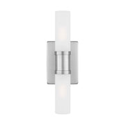 Keaton 16" Small 2-Light Bathroom Vanity, Brushed Nickel Finish - Bees Lighting