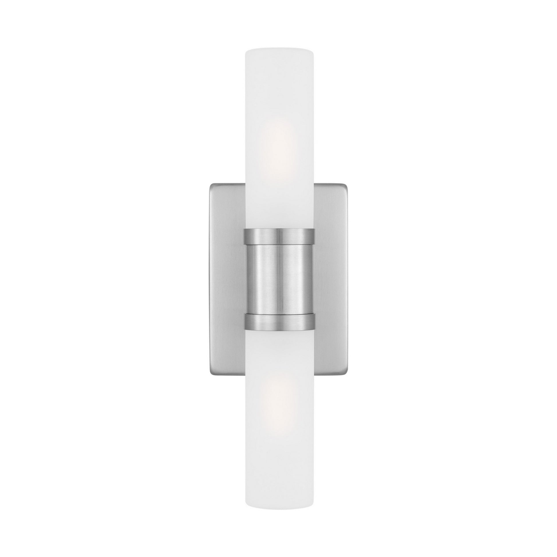 Keaton 16" Small 2-Light Bathroom Vanity, Brushed Nickel Finish - Bees Lighting