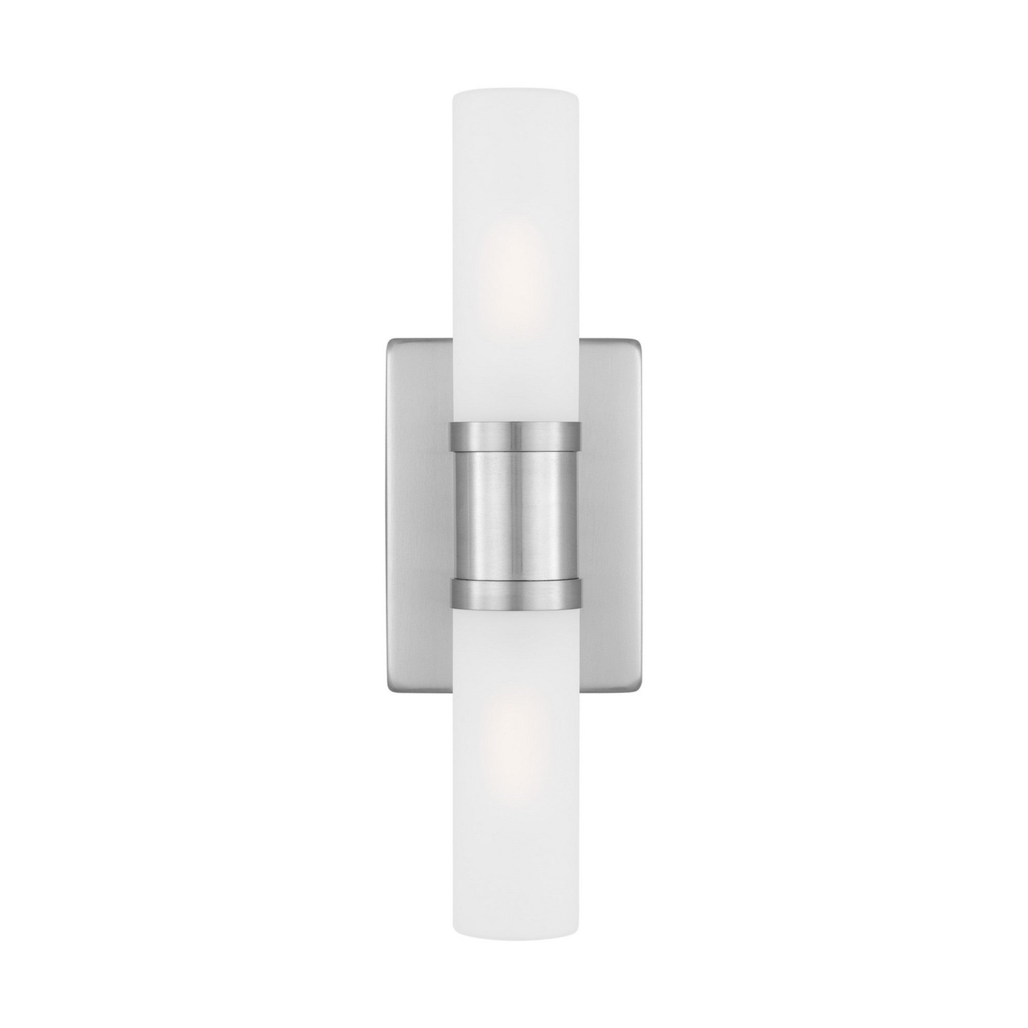 Keaton 16" Small 2-Light Bathroom Vanity, Brushed Nickel Finish - Bees Lighting