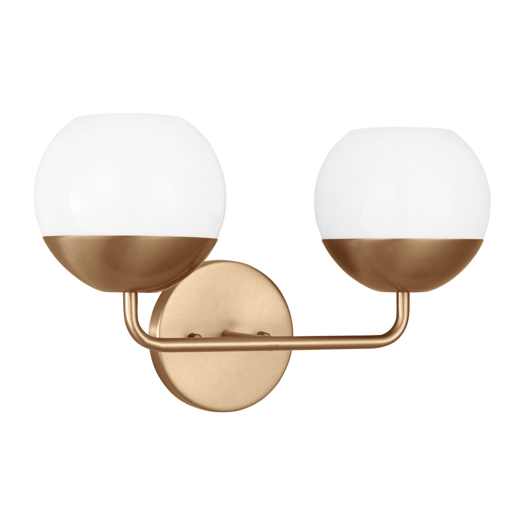 Alvin 17" 2-Light Bathroom Vanity, Satin Brass Finish - Bees Lighting