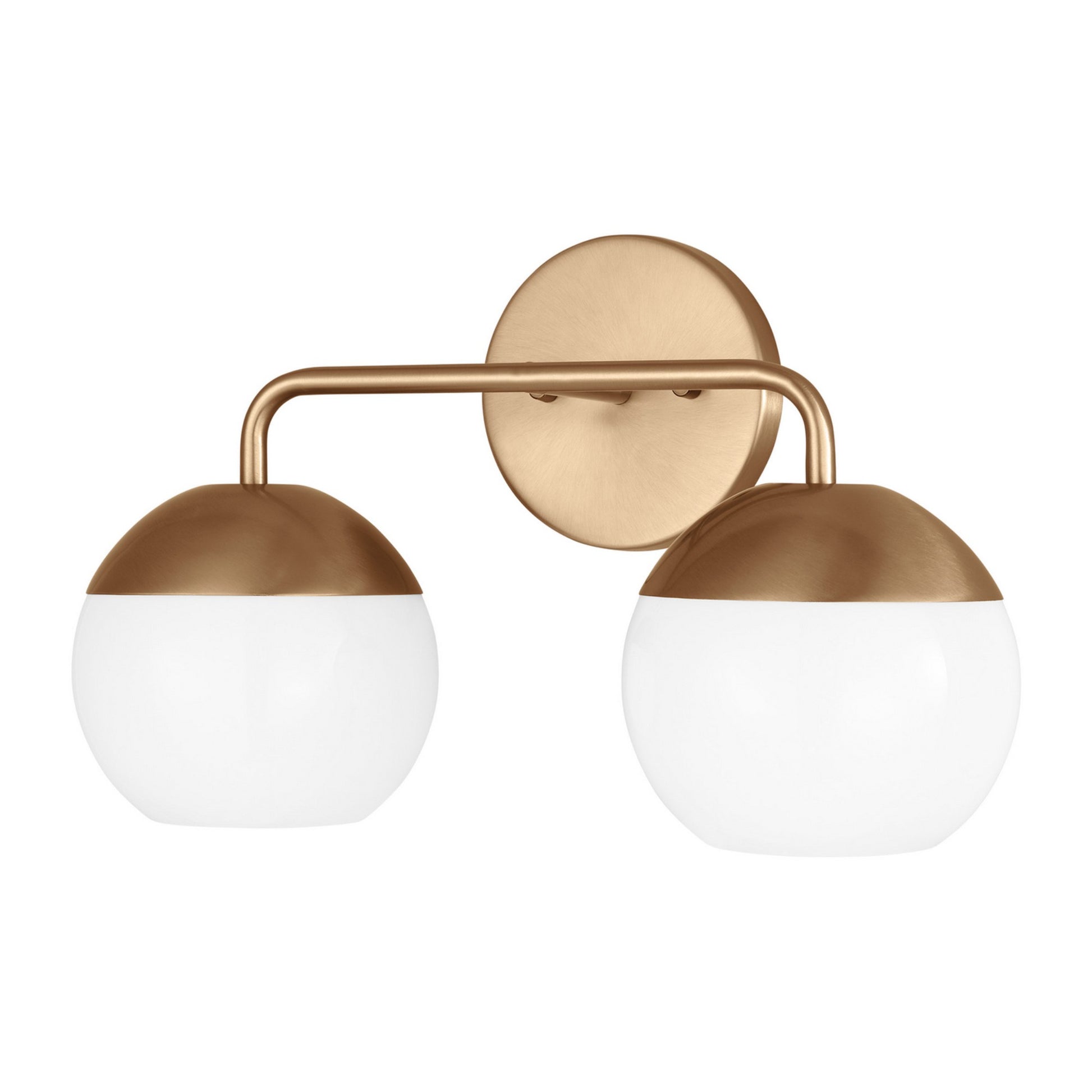 Alvin 17" 2-Light Bathroom Vanity, Satin Brass Finish - Bees Lighting
