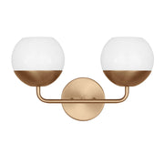 Alvin 17" 2-Light Bathroom Vanity, Satin Brass Finish - Bees Lighting