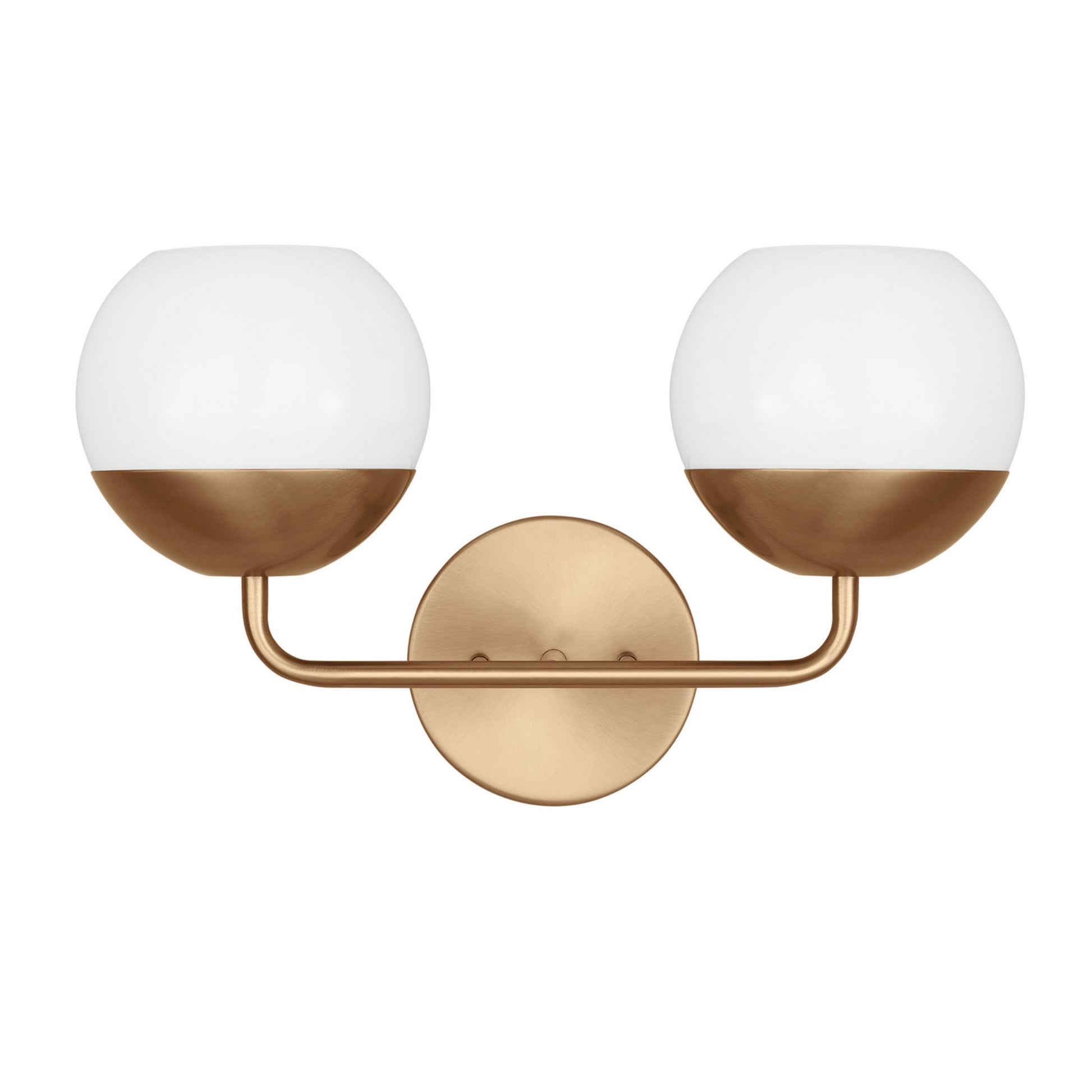 Alvin 17" 2-Light Bathroom Vanity, Satin Brass Finish - Bees Lighting