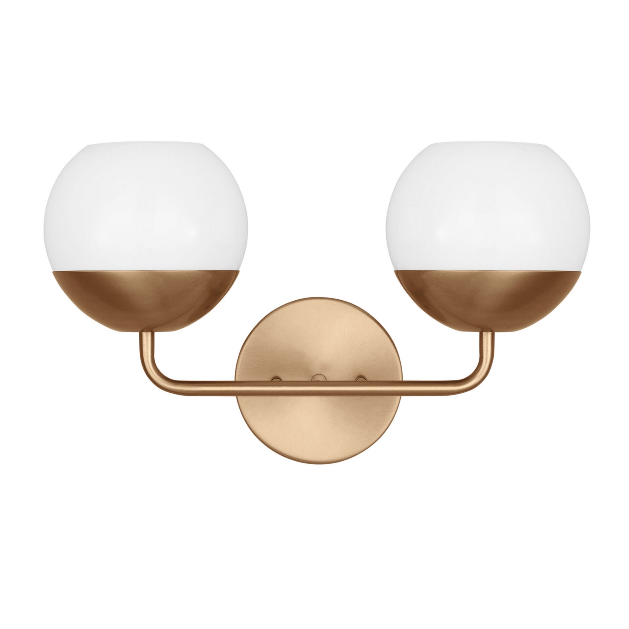 Alvin 17" 2-Light Bathroom Vanity, Satin Brass Finish - Bees Lighting