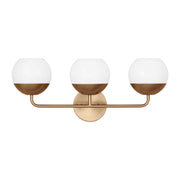 Alvin 24" 3-Light Bathroom Vanity, Satin Brass Finish - Bees Lighting