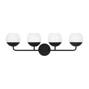 Alvin 33" 4-Light Bathroom Vanity, Midnight Black Finish - Bees Lighting