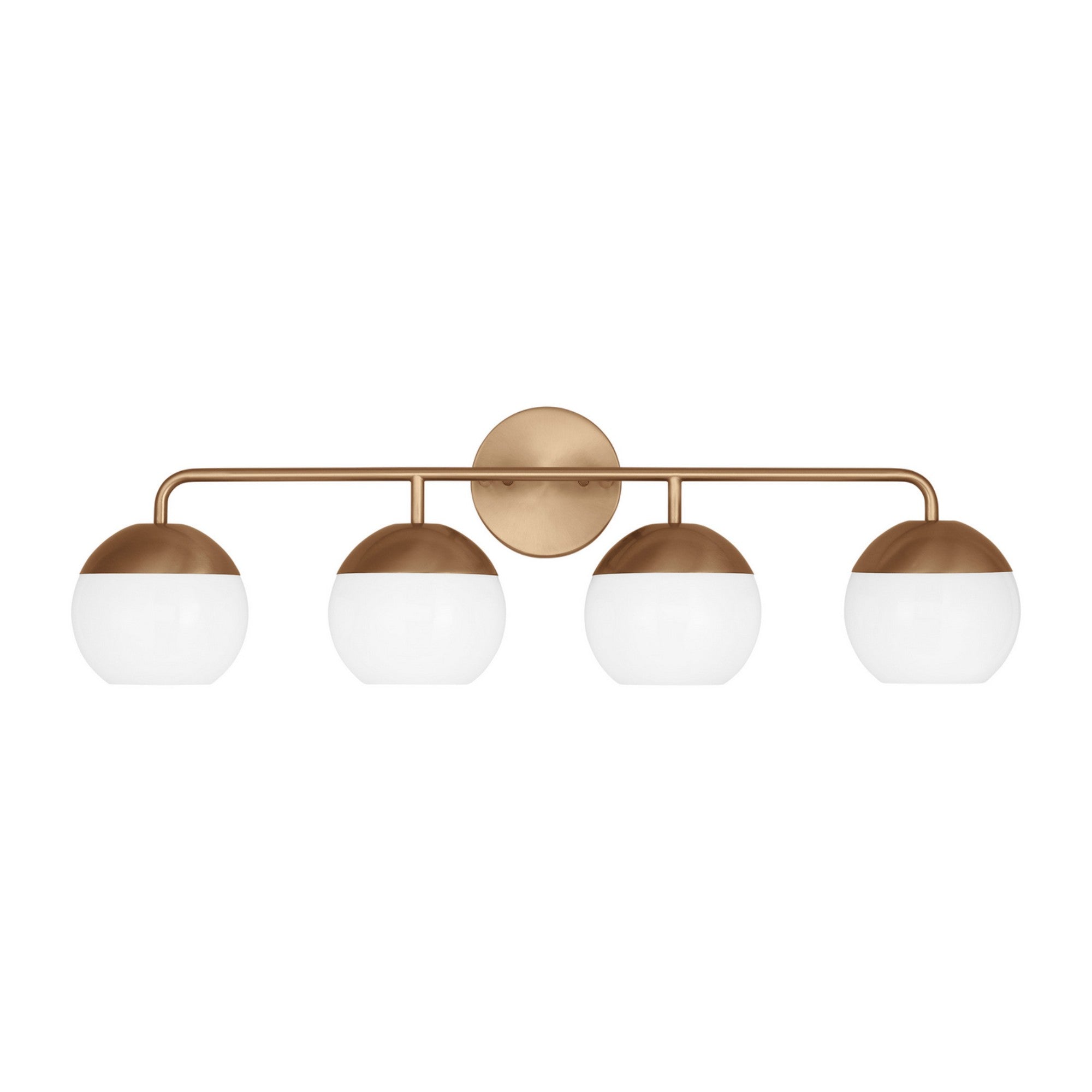 Alvin 33" 4-Light Bathroom Vanity, Satin Brass Finish - Bees Lighting