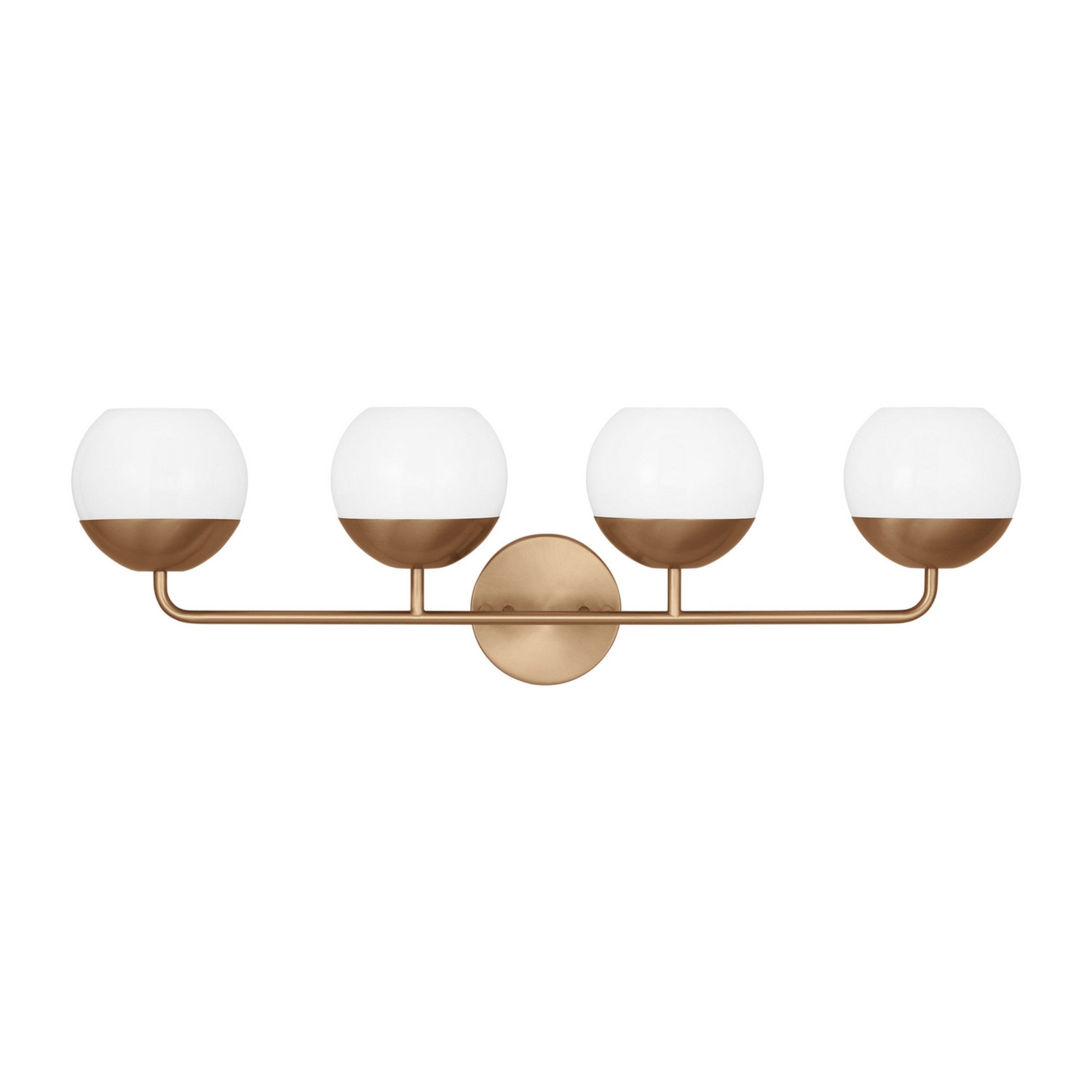 Alvin 33" 4-Light Bathroom Vanity, Satin Brass Finish - Bees Lighting